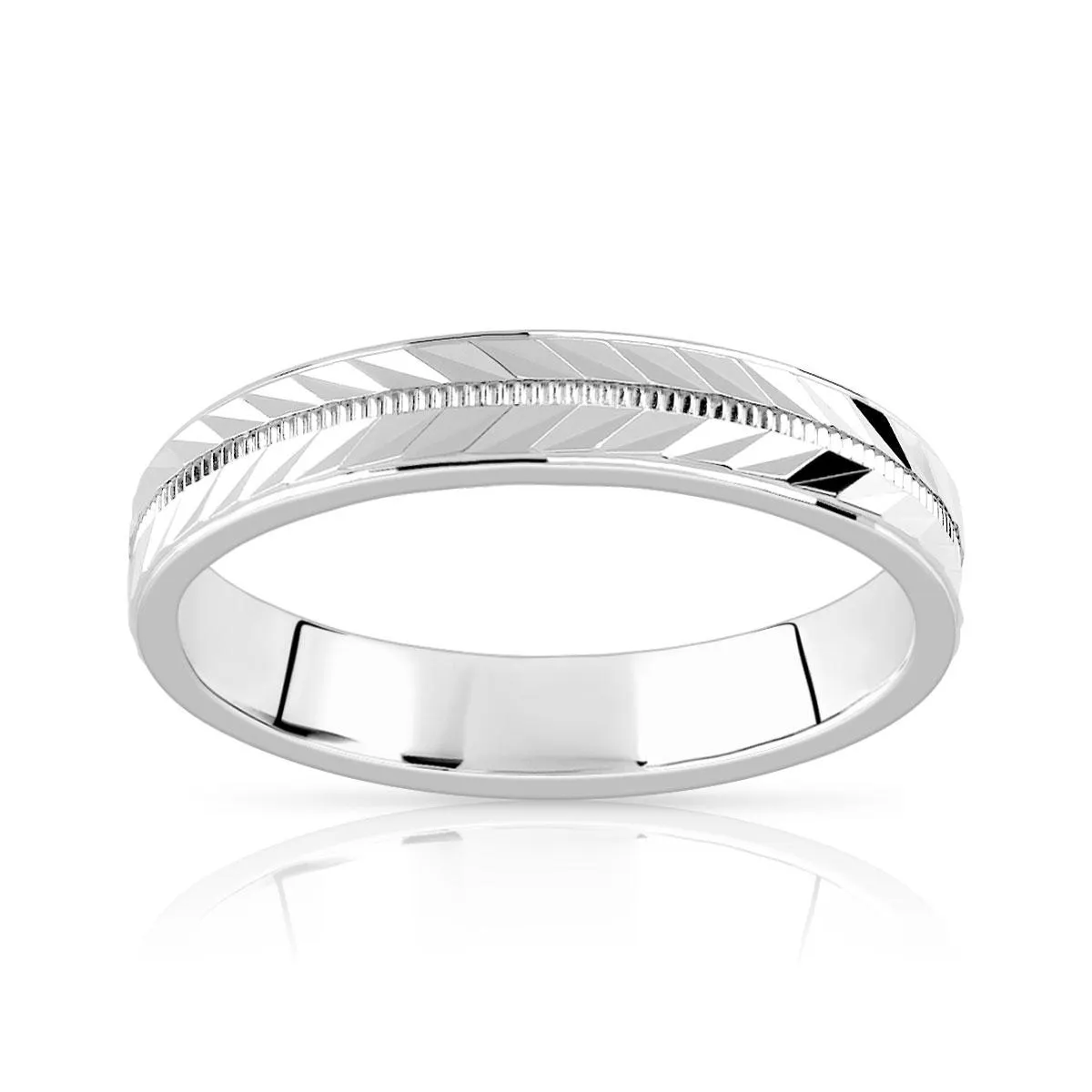 Alliance argent 925 diamanté 4 mm