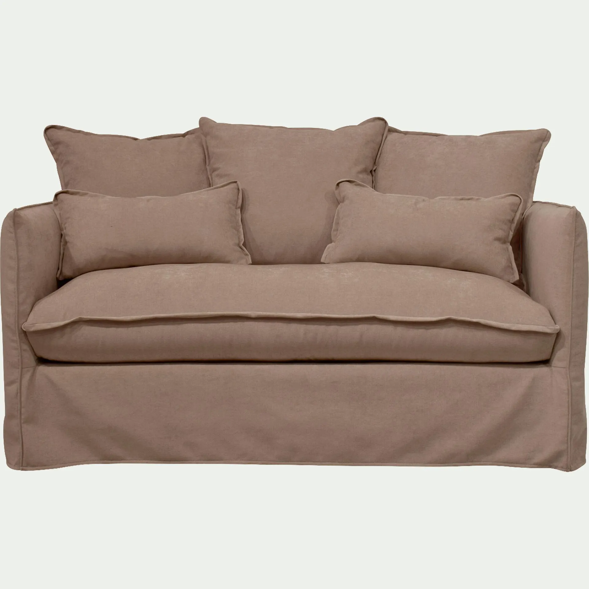 Canapé 2 places convertible en tissu wind - terracotta