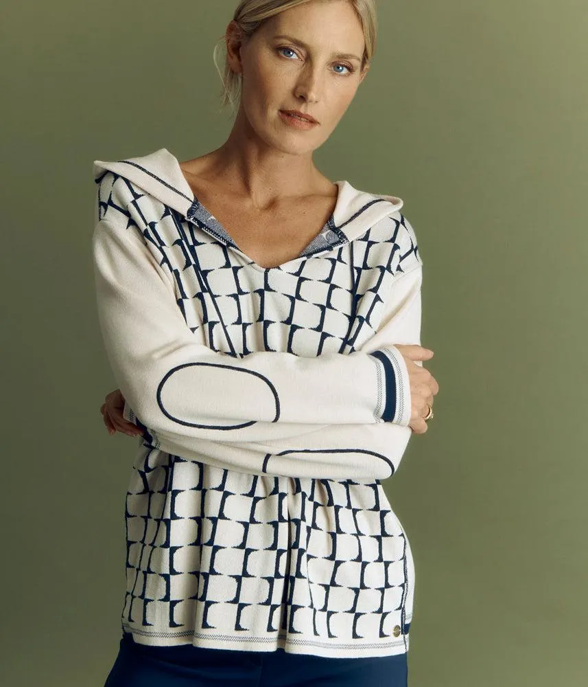 Sweat maille jacquard en viscose stretch