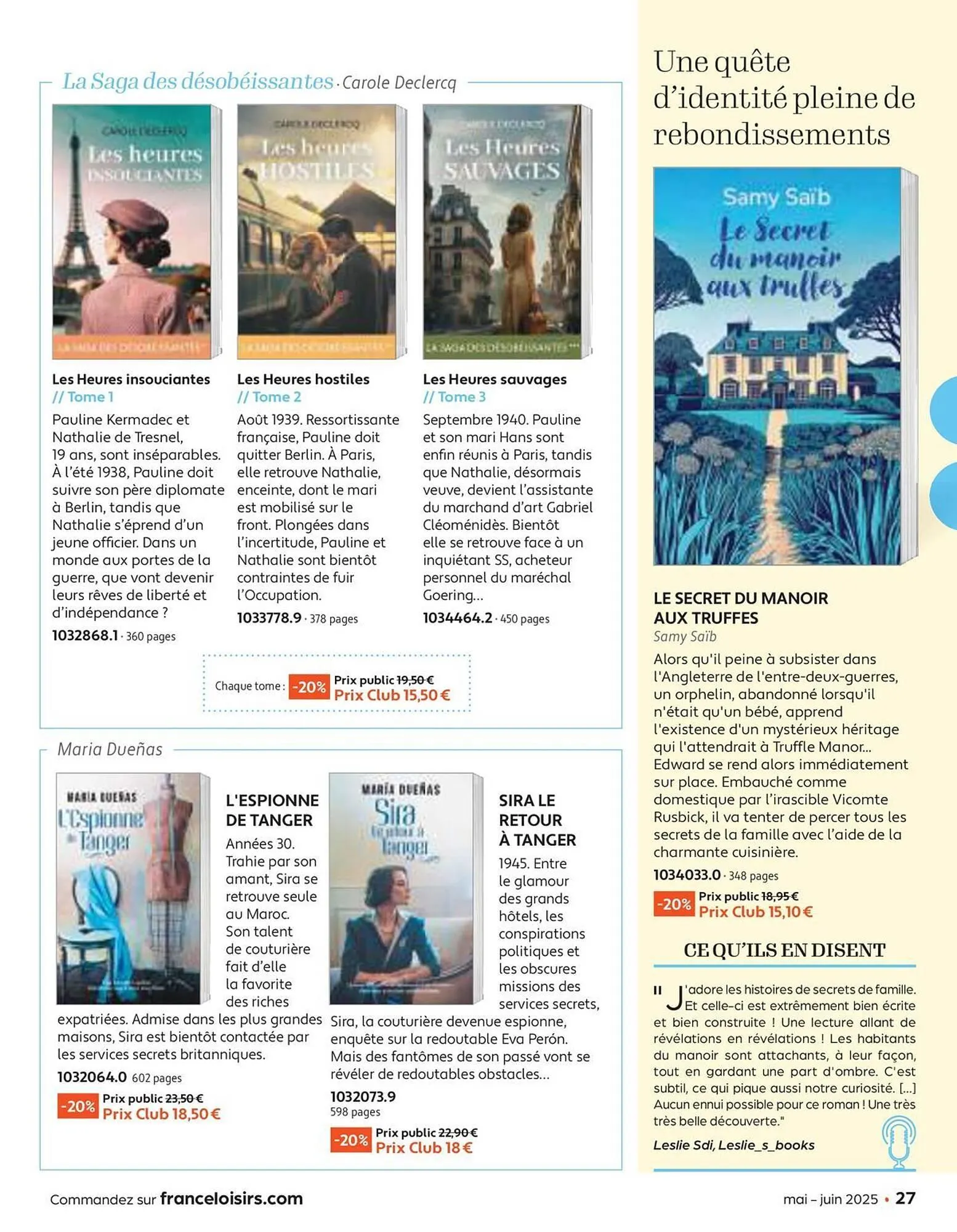 Catalogue France Loisirs du 30 avril au 30 juin 2025 - Catalogue page 27
