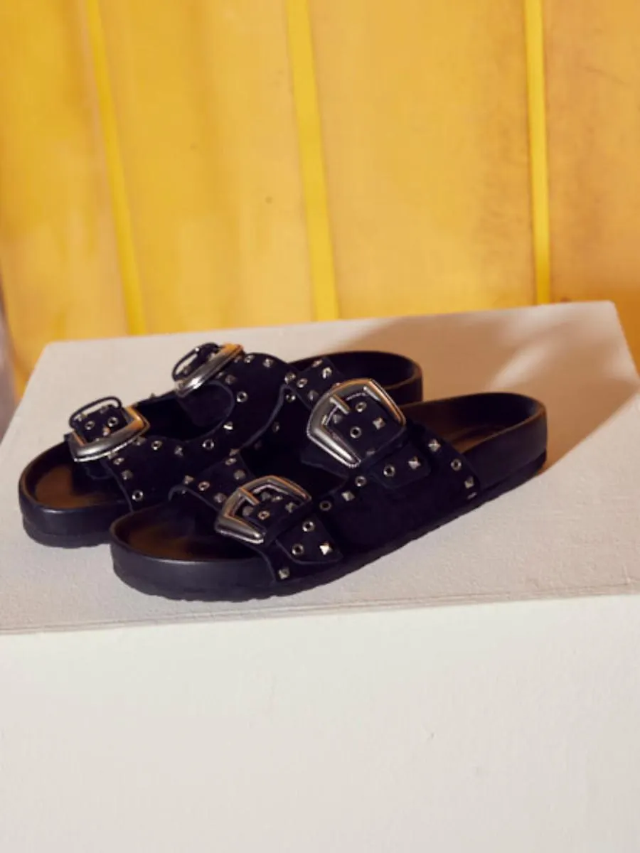 LOUISA | Sandale en cuir suédé