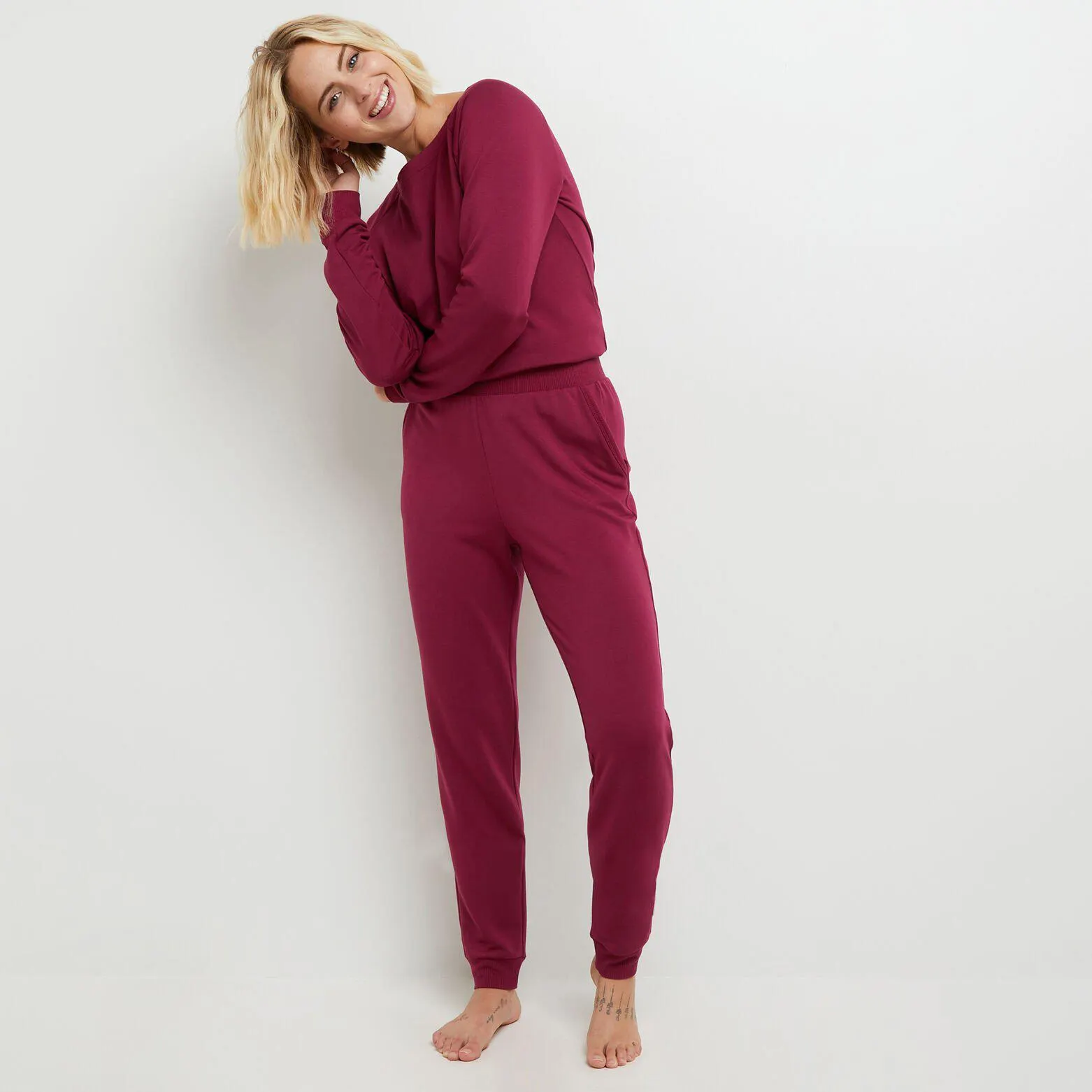 LEGGING MAILLE BORDEAUX