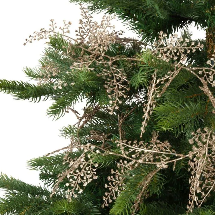 Ghirlanda di Natale foglie beige dorate, 170 cm - Lotto di 2