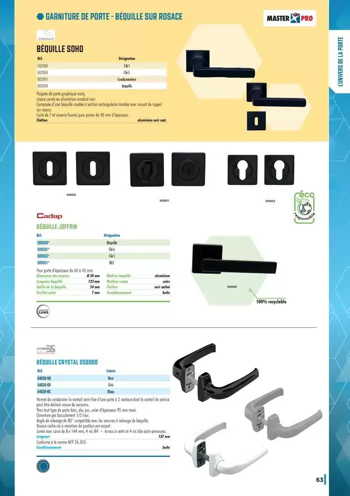 Guide Quincaillerie Serrurerie 2025 - 2026 du 1 avril au 1 avril 2026 - Catalogue page 65