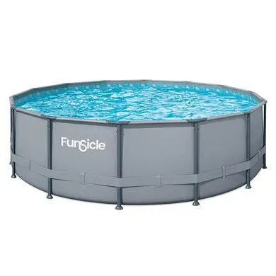 Piscine Tubulaire ronde Grise 4,57 x 1,22m avec filtration cartouche
