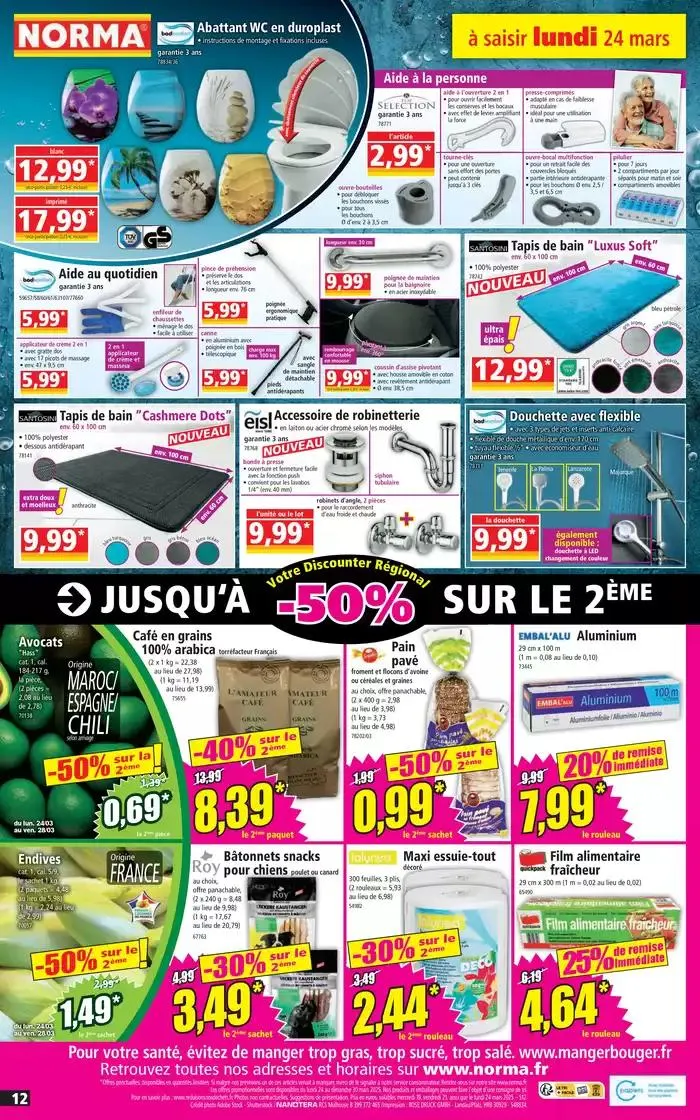 Jusqu'à -50% sur le 2ème du 19 mars au 25 mars 2025 - Catalogue page 12
