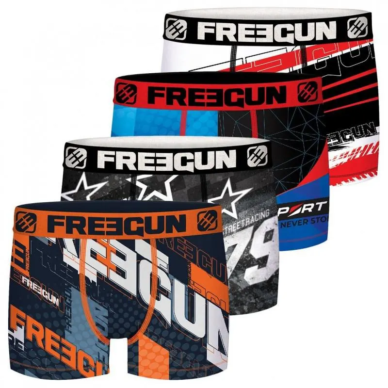 Lot de 4 Boxers Freegun garçon Racing