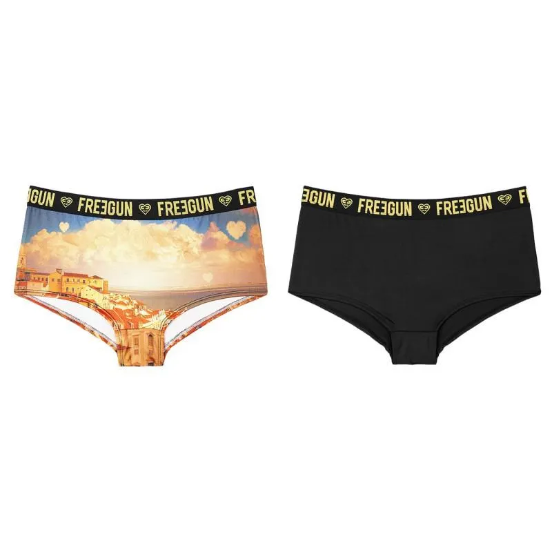 Lot de 2 shortys fille Romantic Cities Orange