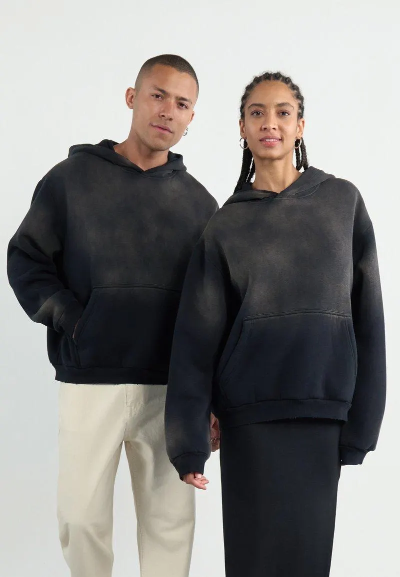 SUN FADED SHERPA LINED HOODIE UNISEX - Sweat à capuche - black