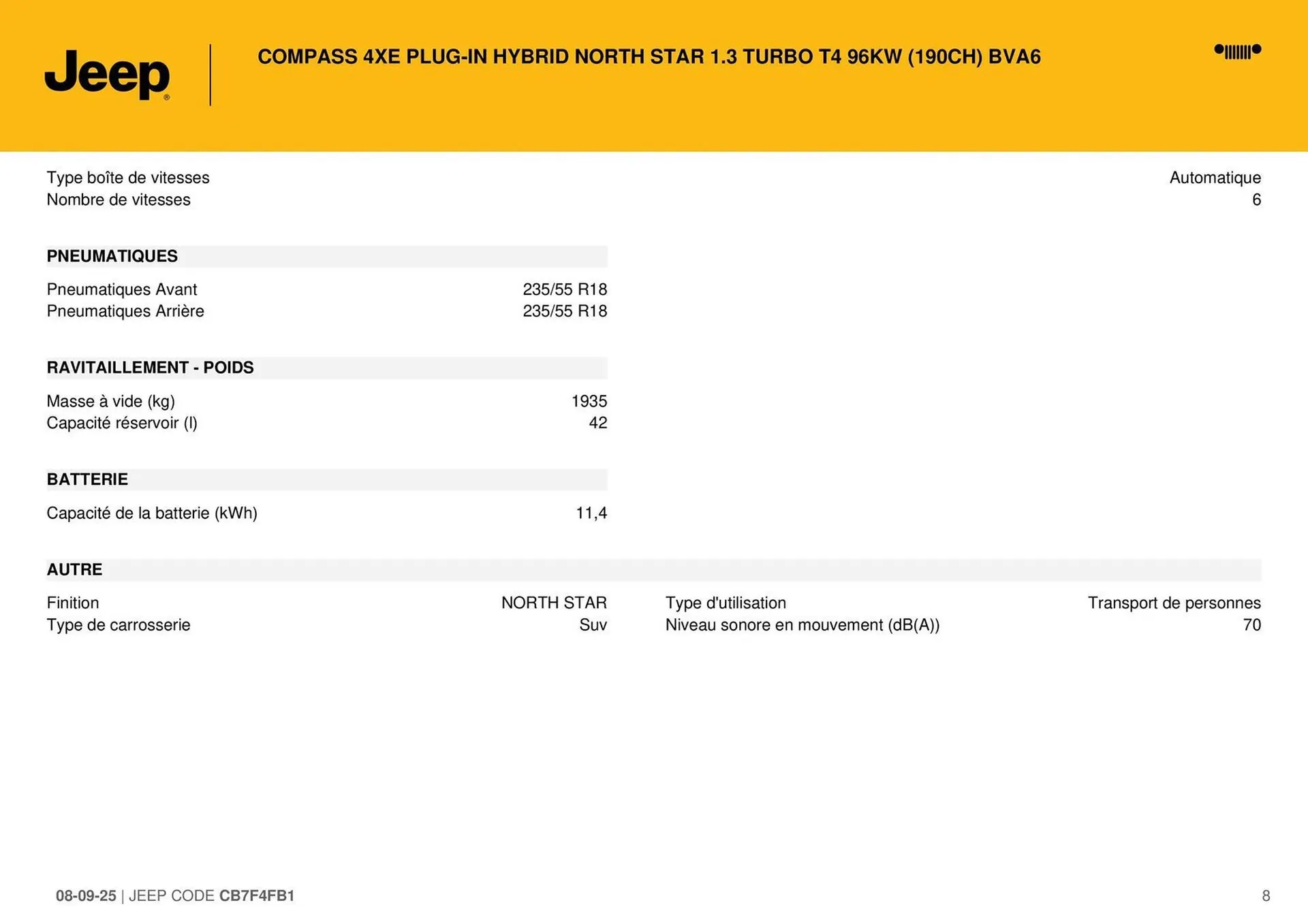Catalogue Jeep du 9 septembre au 9 septembre 2026 - Catalogue page 8