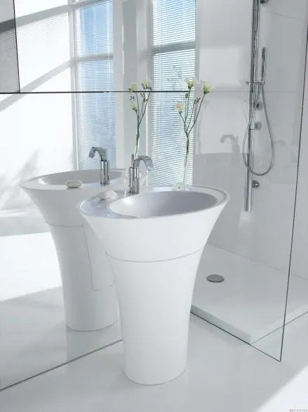 AROME - Lavabo colonne en Solid Surface