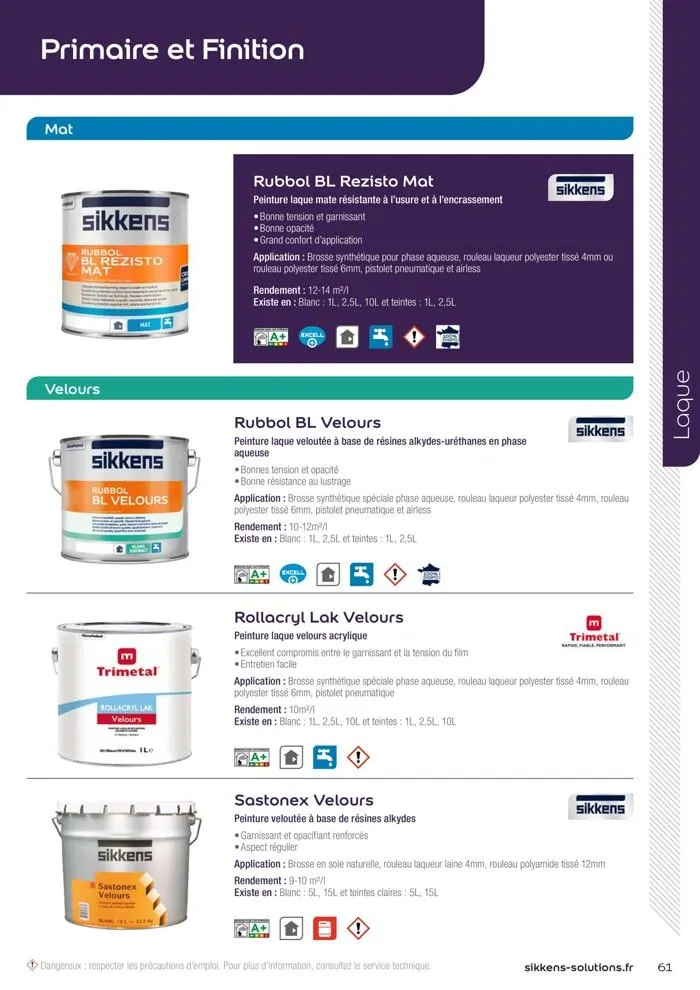  Le catalogue Sikkens Solutions 2023 du 9 mai au 31 décembre 2025 - Catalogue page 61
