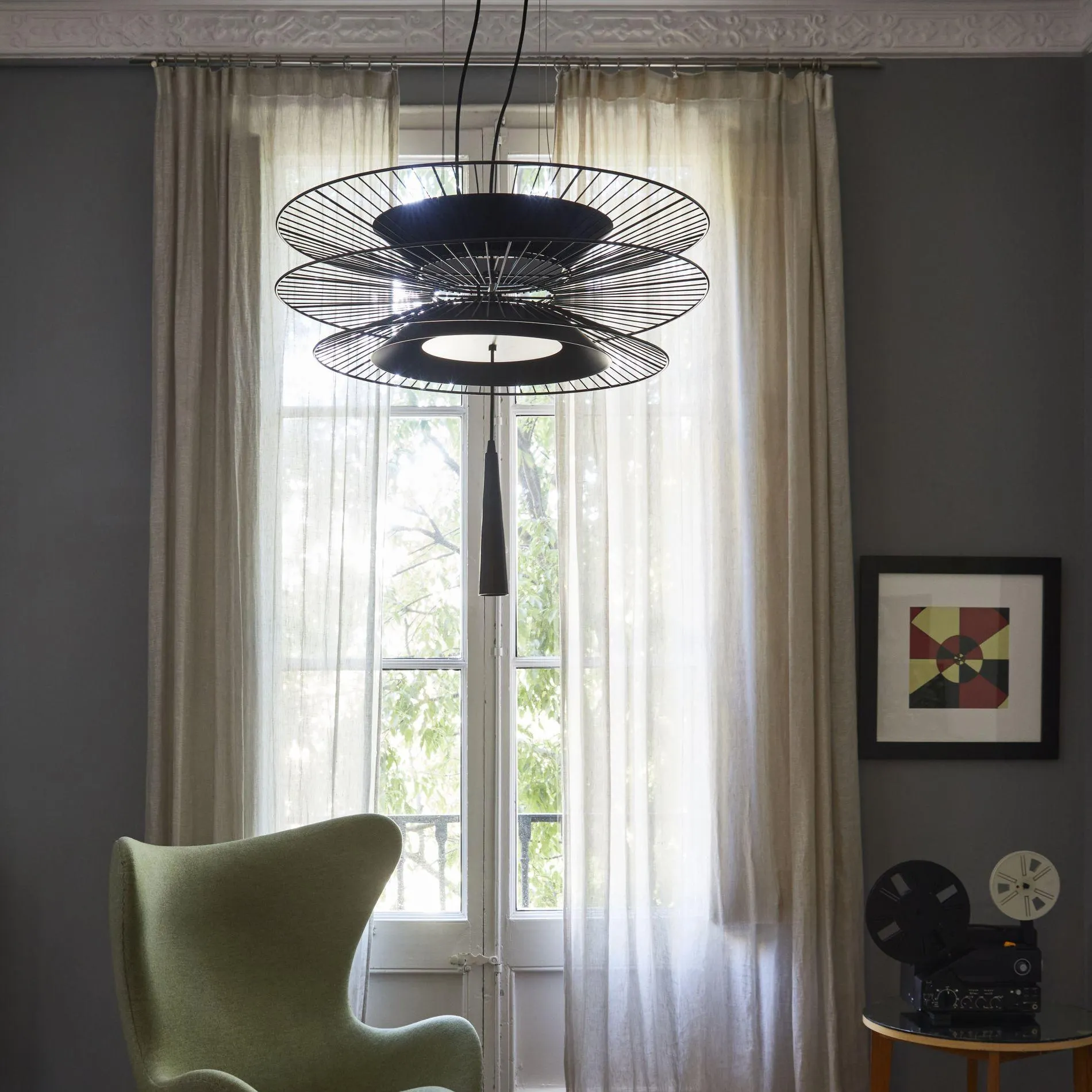 Suspension GRAVITY 2 noir en métal