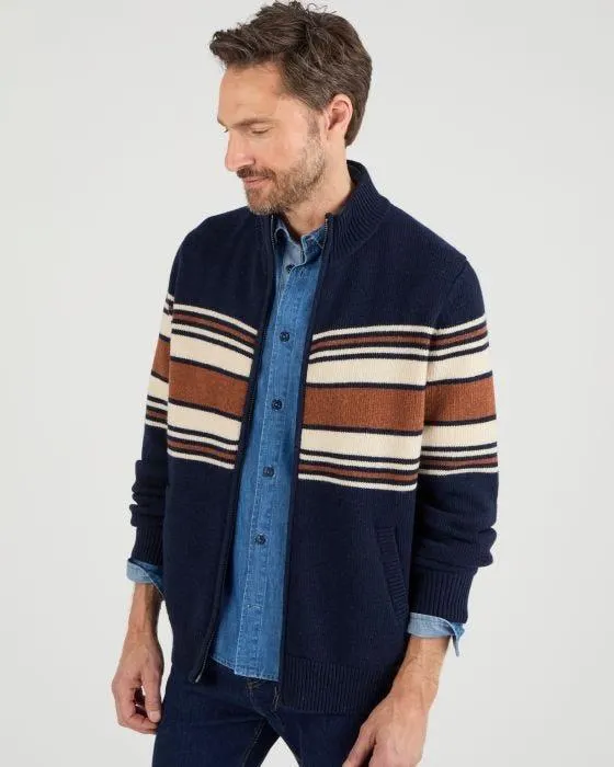 Gilet zippé col montant 50% laine