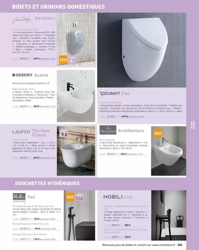 SALLE DE DE BAINS ET CARRELAGE 2025 du 11 avril au 31 décembre 2025 - Catalogue page 305