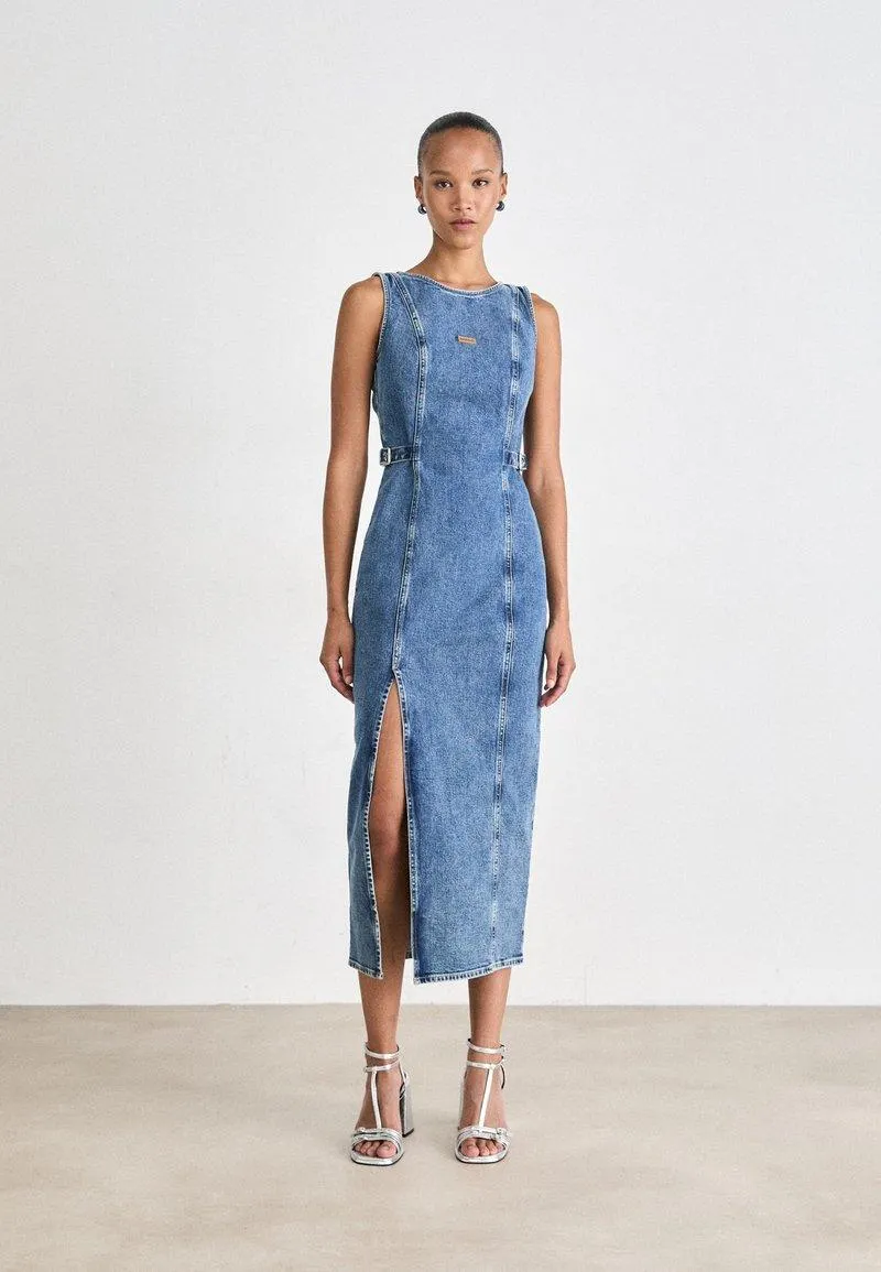 GAMELIA - Robe en jean - light blue