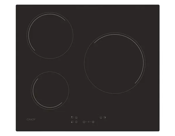 Plaque vitrocéramique 3 zones noire - Candy