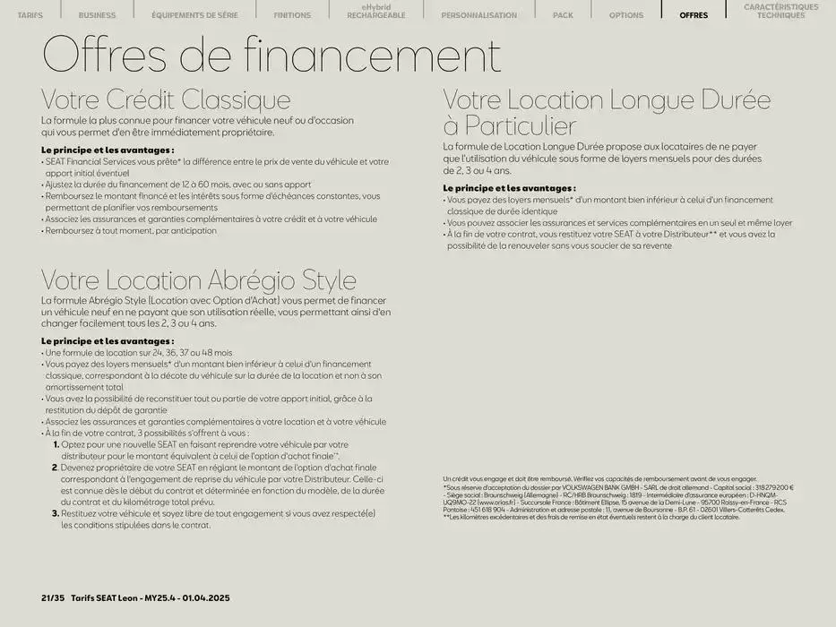 SEAT Leon 5 portes du 2 avril au 2 avril 2026 - Catalogue page 21