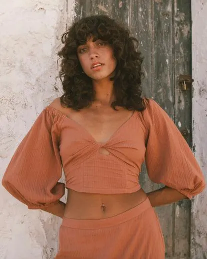 Del Sole - Haut court en coton pour Femme