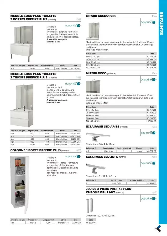 Catalogue génie climatique & sanitaire | Édition 2024-2025 du 2 octobre au 31 décembre 2025 - Catalogue page 31