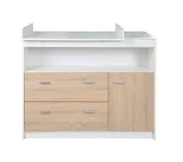 ROBA Set De Chambre Gabriella - Lit Bébé Évolutif + Commode à Langer - Bicolore