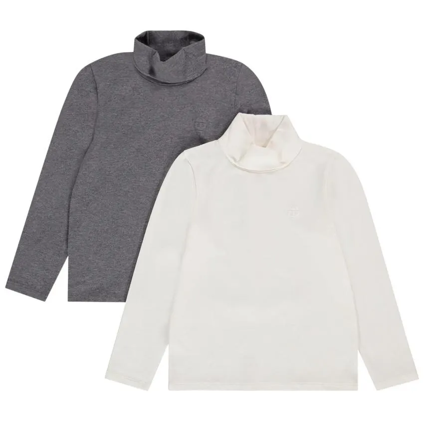 Lot de 2 sous-pulls col roulé en jersey uni pour garçon