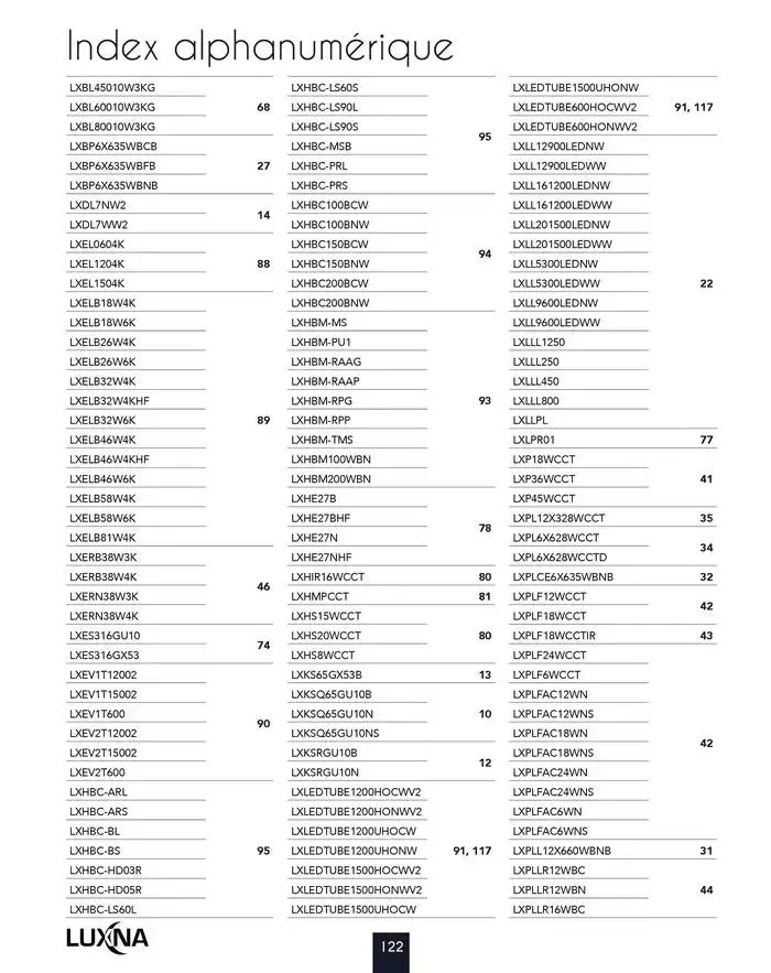 LUXNA 2025 du 1 janvier au 31 décembre 2026 - Catalogue page 124