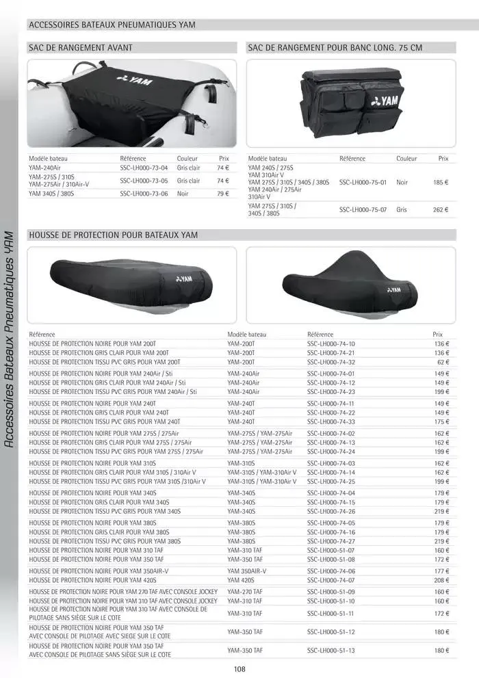 Catalogue Yamaha Marine - Accessoires Marine 2025 du 1 mars au 31 mars 2025 - Catalogue page 108