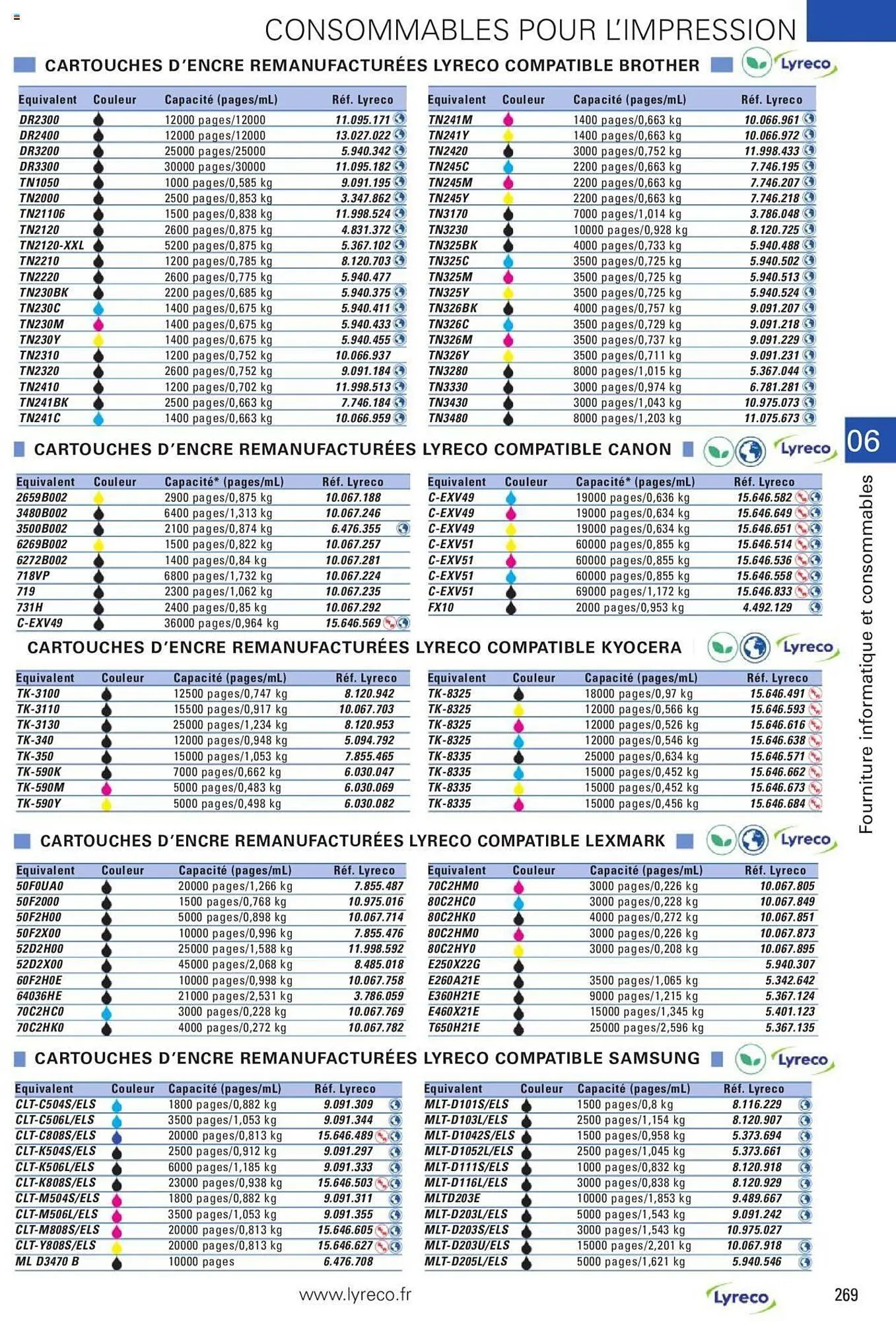 Catalogue Lyreco du 15 mai au 31 décembre 2023 - Catalogue page 269