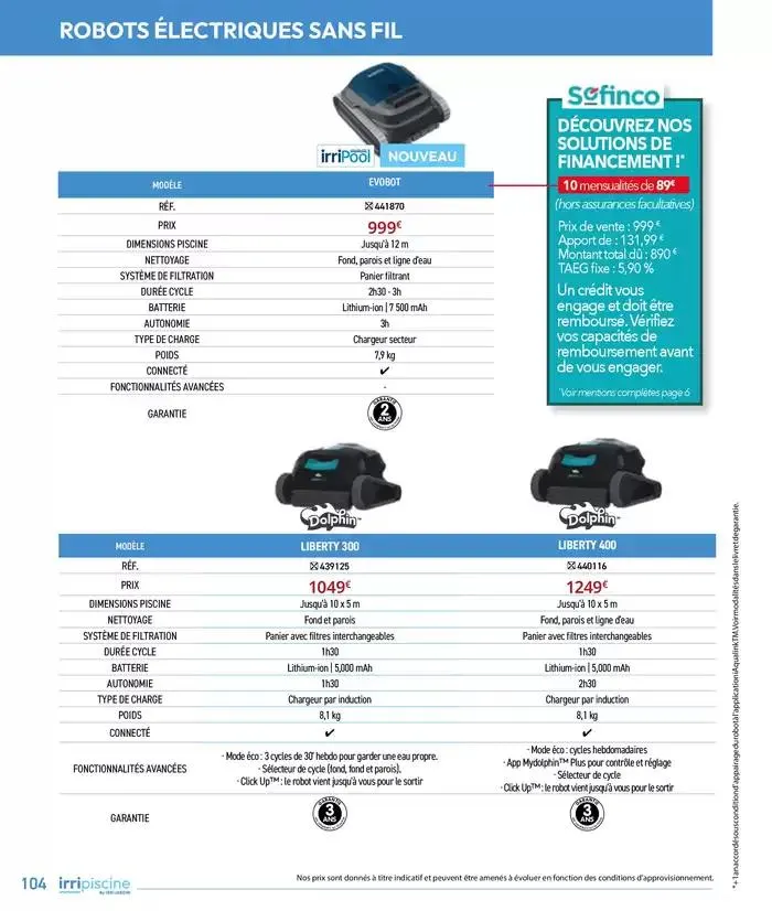 Les plaisir de l'eau Piscine,Spa,Arrosage du 10 mars au 31 décembre 2025 - Catalogue page 104