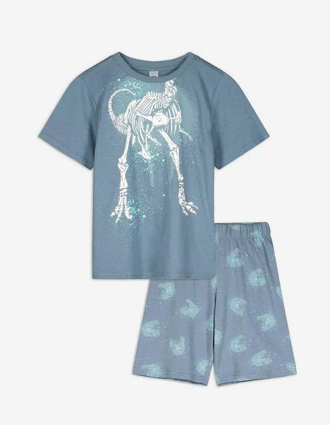 Pyjama set van shirt en shorts - Print