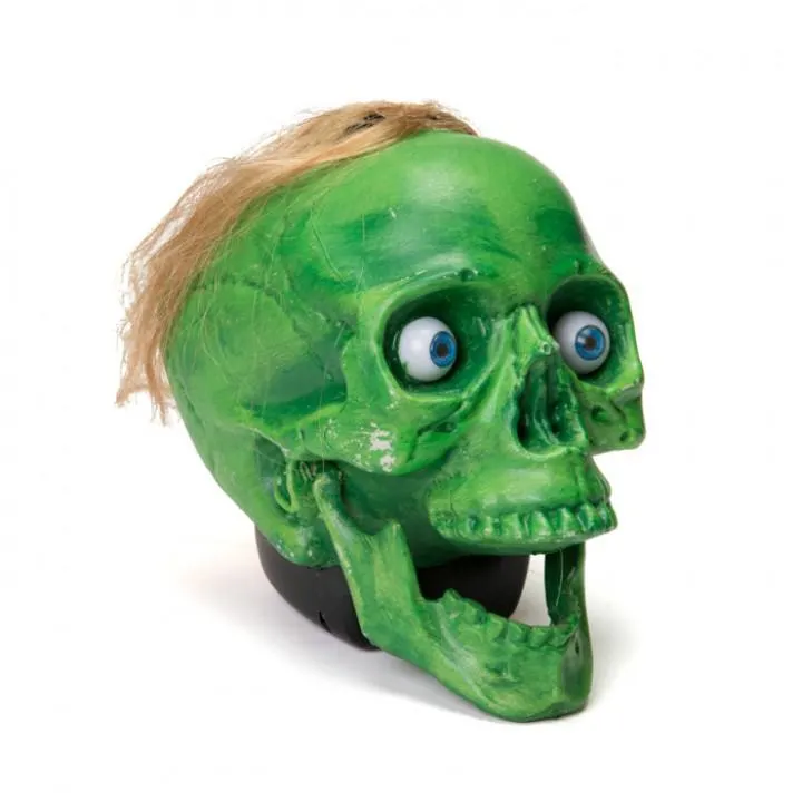 Crâne vert animé Halloween avec son 20 x 15 x 18 cm