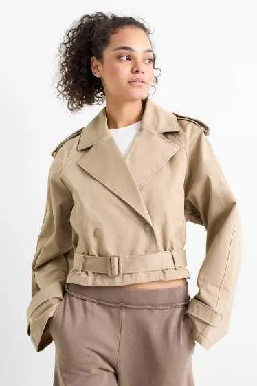 Cropped trench coat