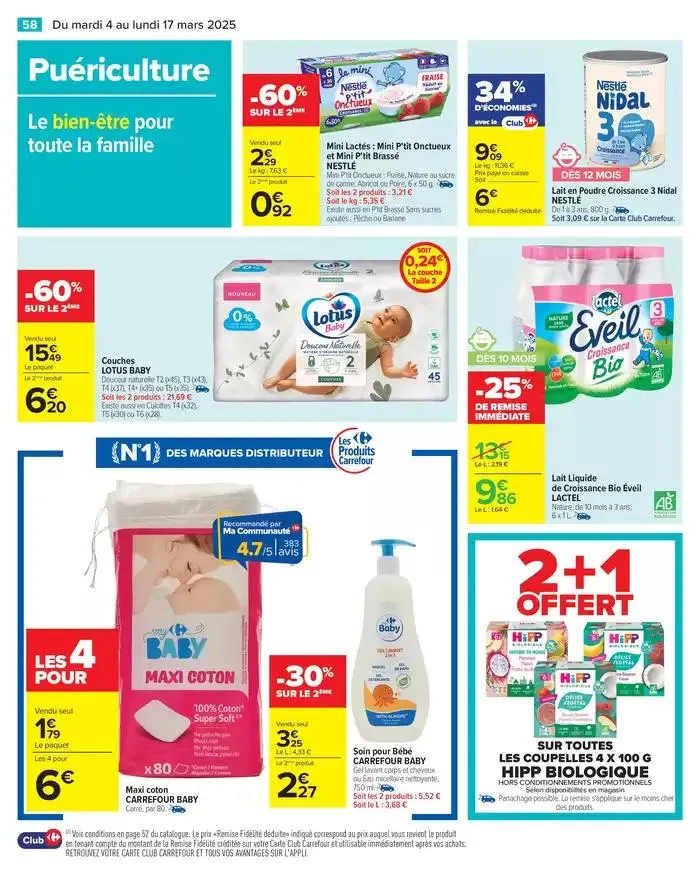 PRODUITS LAITIERS & VÉGÉTAUX du 4 mars au 17 mars 2025 - Catalogue page 60