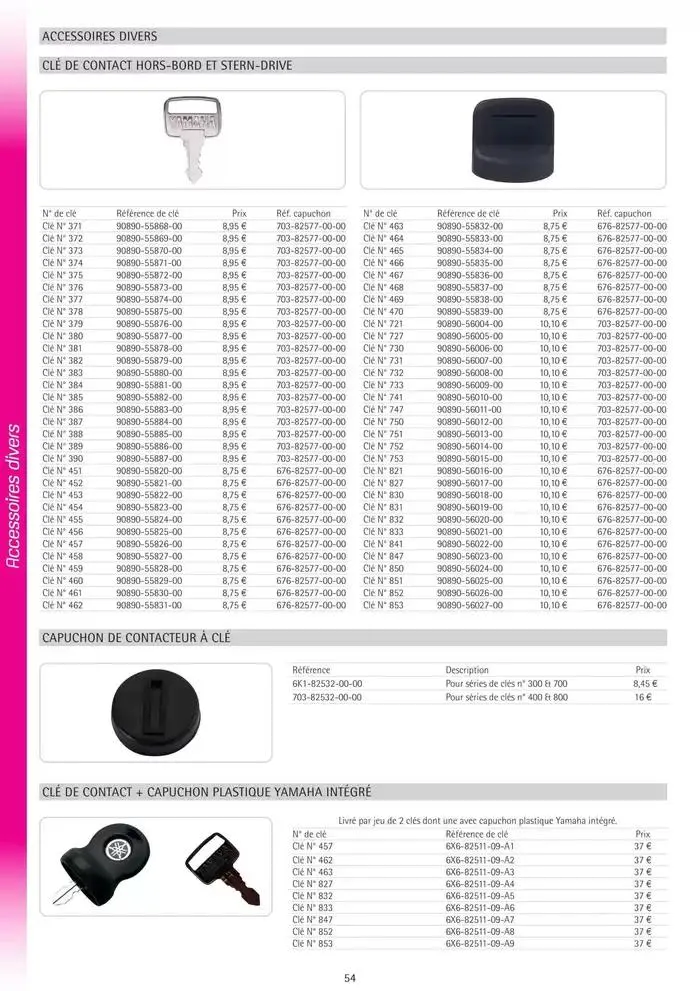 Catalogue Yamaha Marine - Accessoires Marine 2025 du 1 mars au 31 mars 2025 - Catalogue page 54