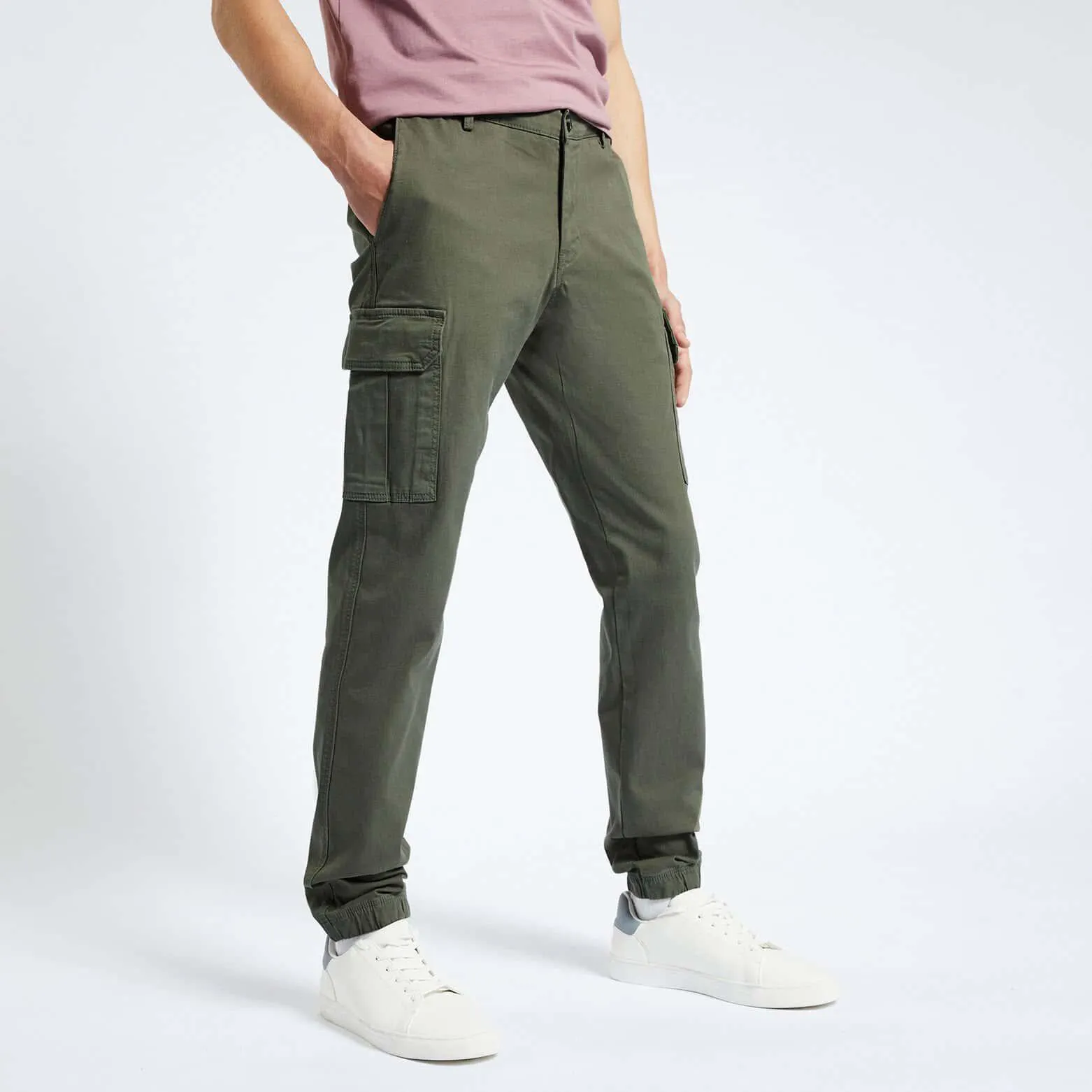 Pantalon cargo - Vert kaki