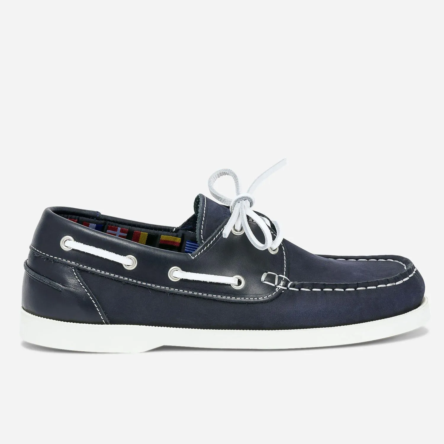 Chaussure bateau marine en cuir