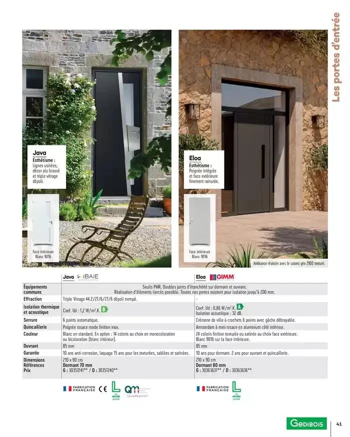 Menuiserie Extérieures 2025 du 1 janvier au 31 décembre 2025 - Catalogue page 41