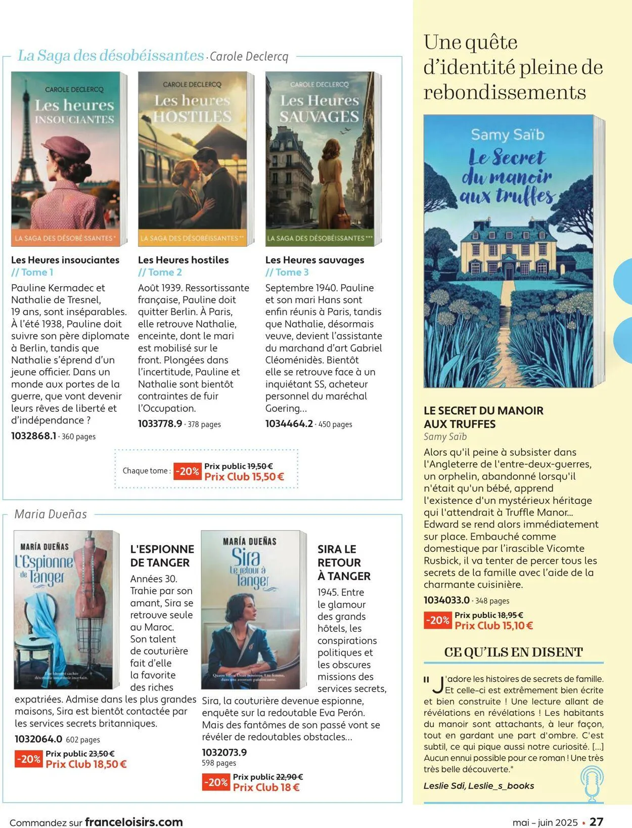 France Loisirs du 1 mai au 30 juin 2025 - Catalogue page 27