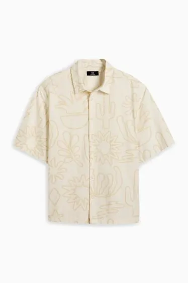 Shirt - relaxed fit - kent collar - patterned