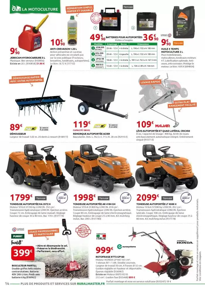 MOTOCULTURE - JARDINAGE - BRICOLAGE - DROGUERIE - ANIMALERIE du 3 mars au 29 mars 2025 - Catalogue page 14
