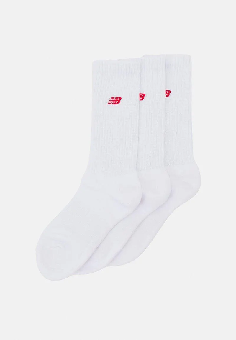 ESSENTIALS CUSHIONED CREW SOCKS PATCH LOGO 3 PACK - Chaussettes - white