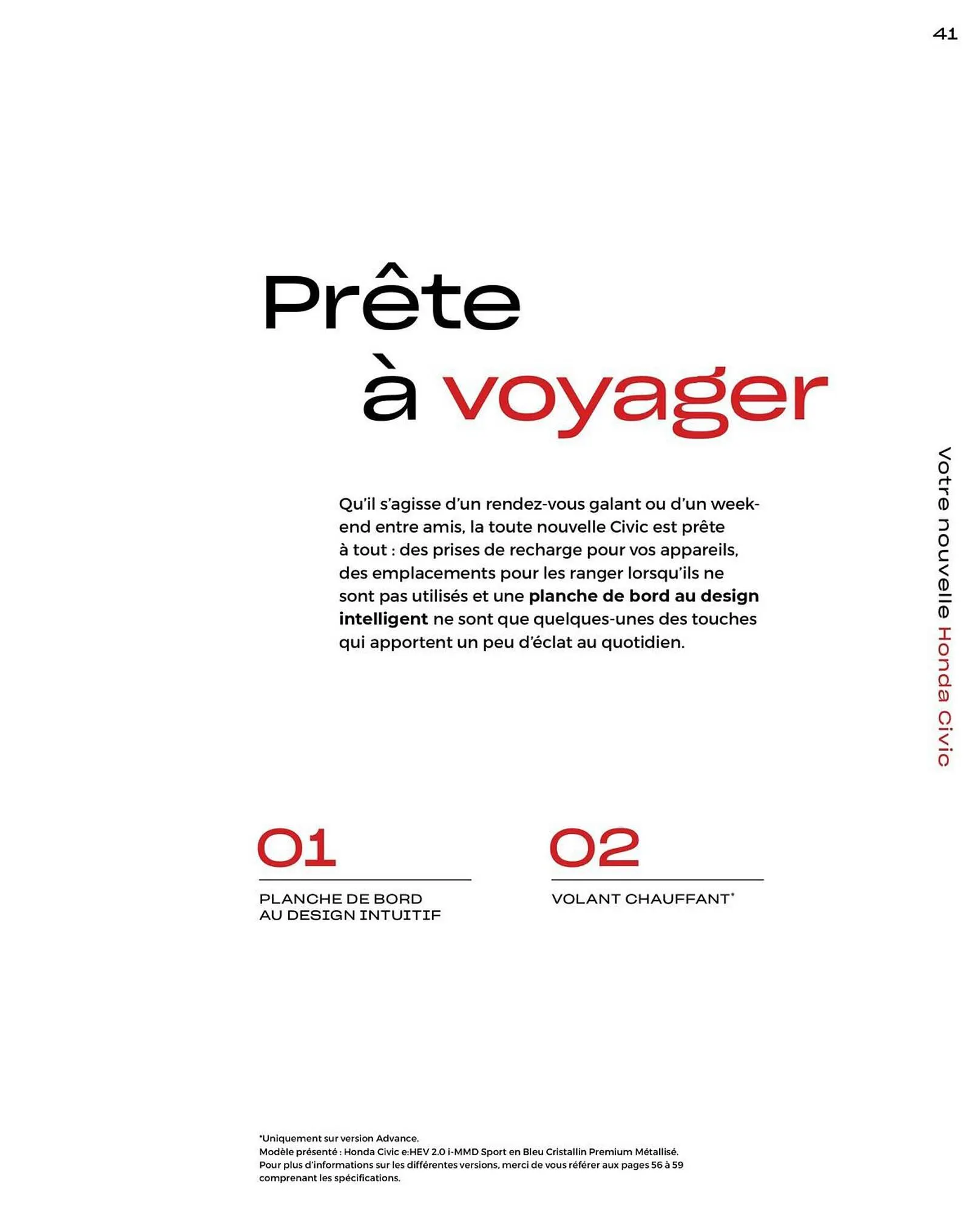 Catalogue Honda Civic Hybrid du 20 décembre au 30 juin 2024 - Catalogue page 41