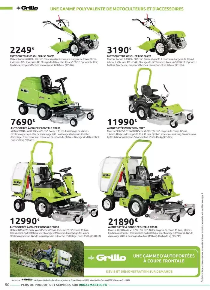 Motoculture et remorques du 1 mars au 31 mai 2025 - Catalogue page 50