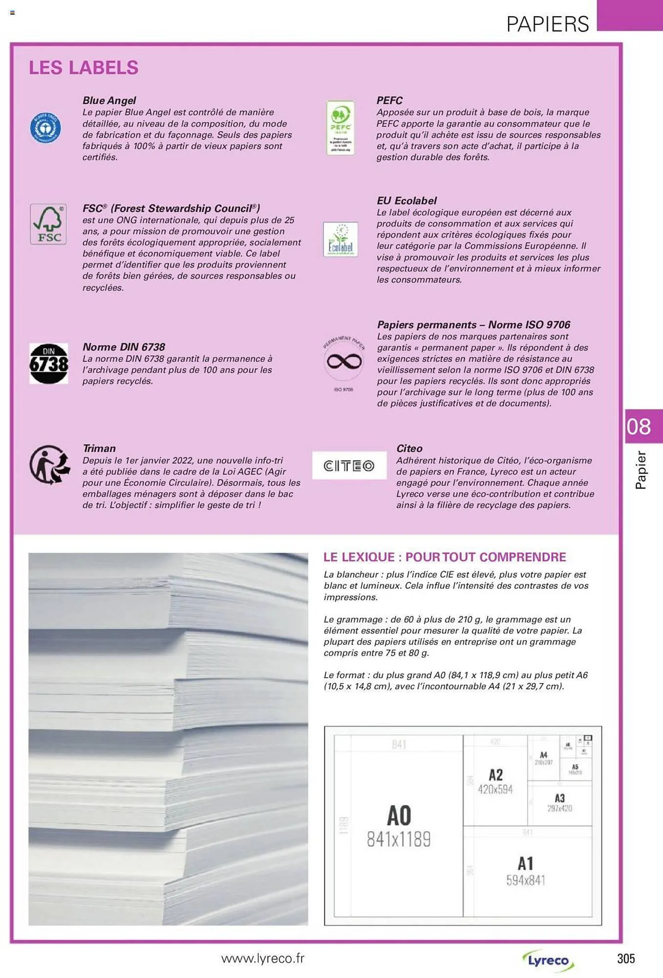 Catalogue Lyreco du 15 mai au 31 décembre 2023 - Catalogue page 305
