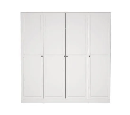 Armoire 4 portes L. 195,5 cm BILLUND blanc