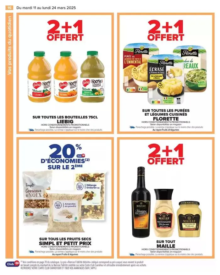 LES JOURS MEILLEURS AVEC LES PRODUITS CARREFOUR du 11 mars au 24 mars 2025 - Catalogue page 18