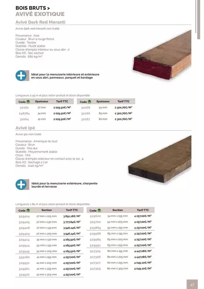 BOIS PANNEAUX 2025 2026 du 30 avril au 31 décembre 2026 - Catalogue page 47