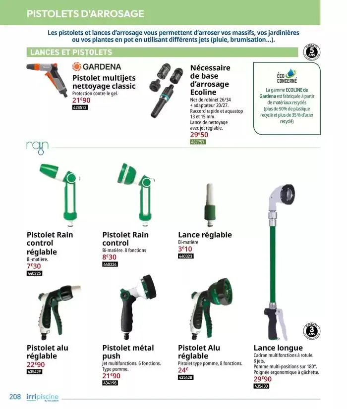 Les plaisir de l'eau Piscine,Spa,Arrosage du 10 mars au 31 décembre 2025 - Catalogue page 208