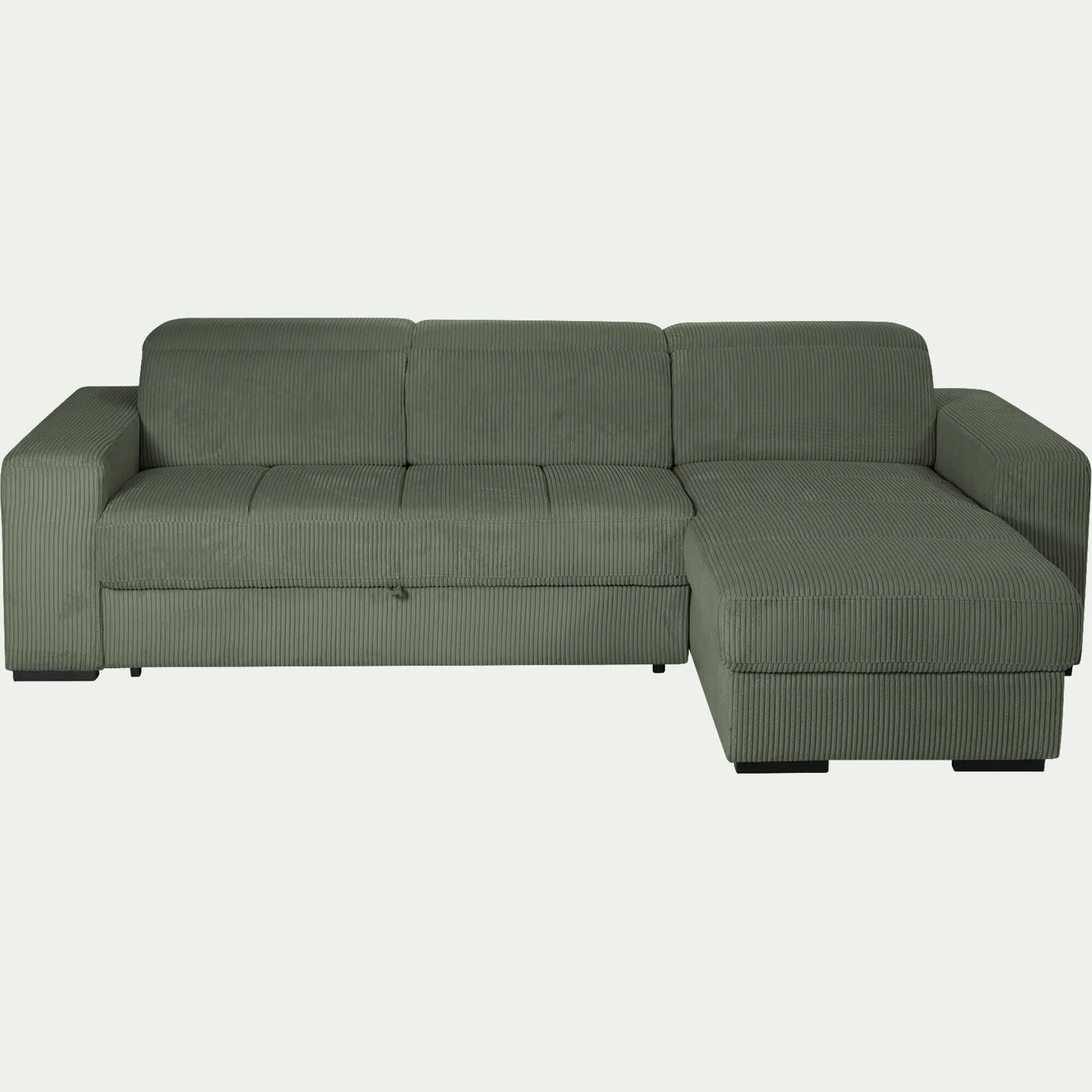 Canapé d'angle réversible convertible en tissu castello - vert cèdre